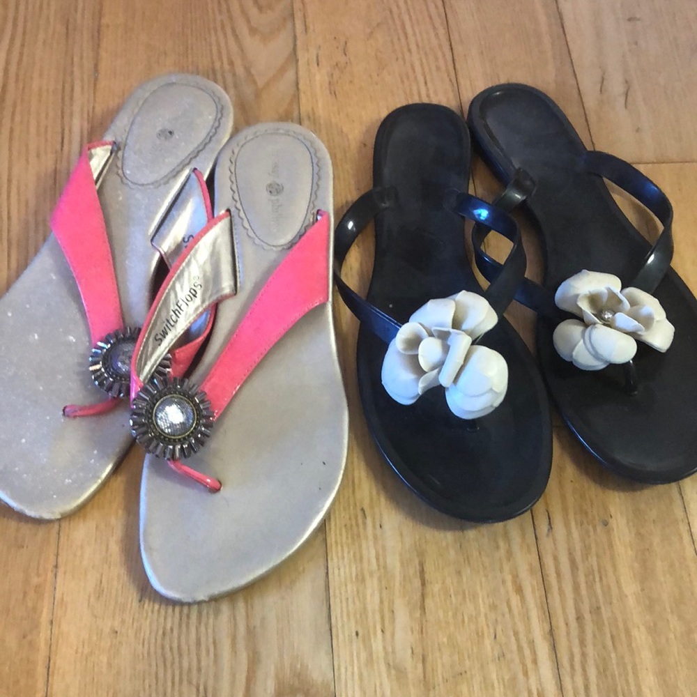 Two pairs of flip flops